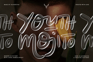 YOUTH MOJITO - A 3D Bubbly SVG Font