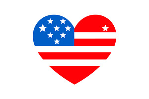 USA Eagle Heart Icons Bundle, an Object Graphic by yasushie