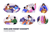 Kids and money concepts set, a Person Illustration by Good Studio (Thumbnail 1 of 3)