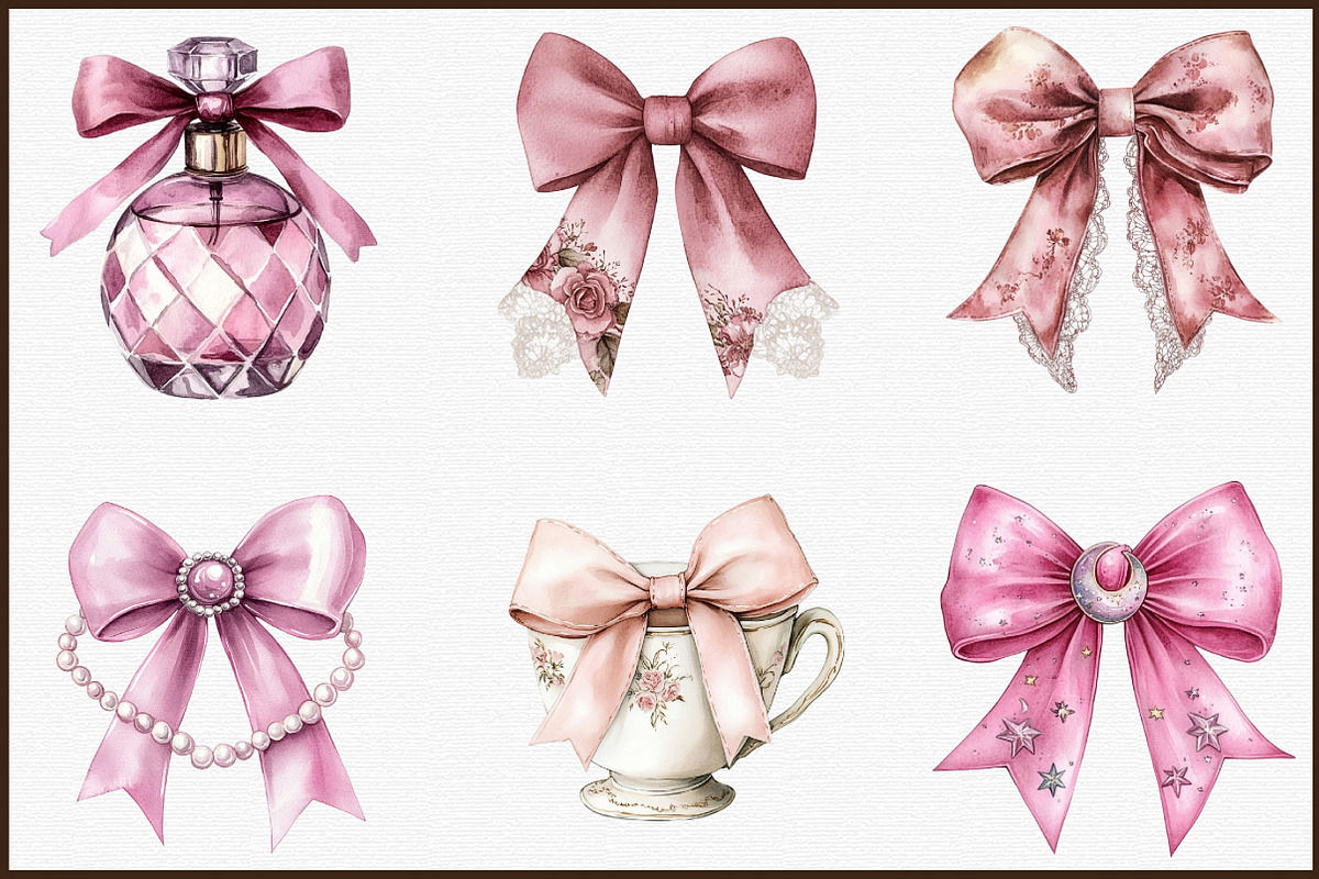Coquette Pink Bow Clipart, an Illustration by Sublimation Artist (Photo 3 of 6)