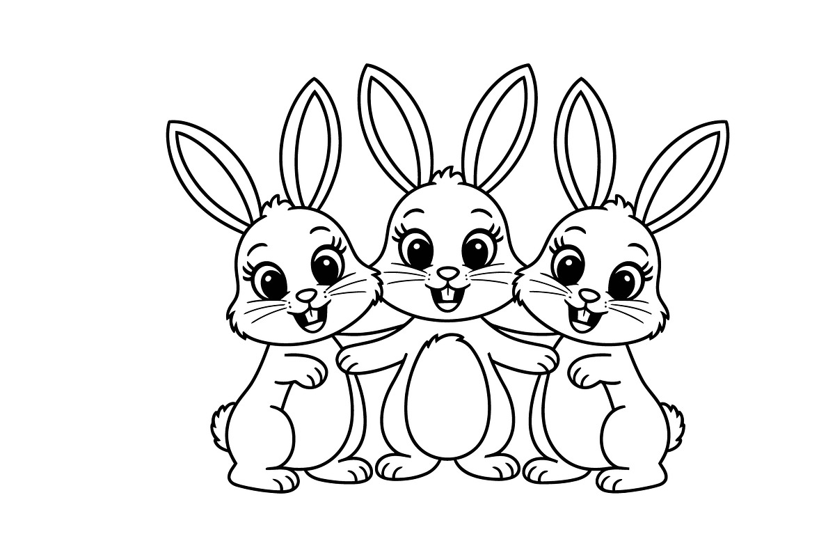 Cheerful Rabbit Line Art Drawing, a Graphic by Annudesign (Photo 9 of 9)