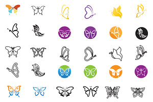 Butterfly Wing Beauty Logo Vector