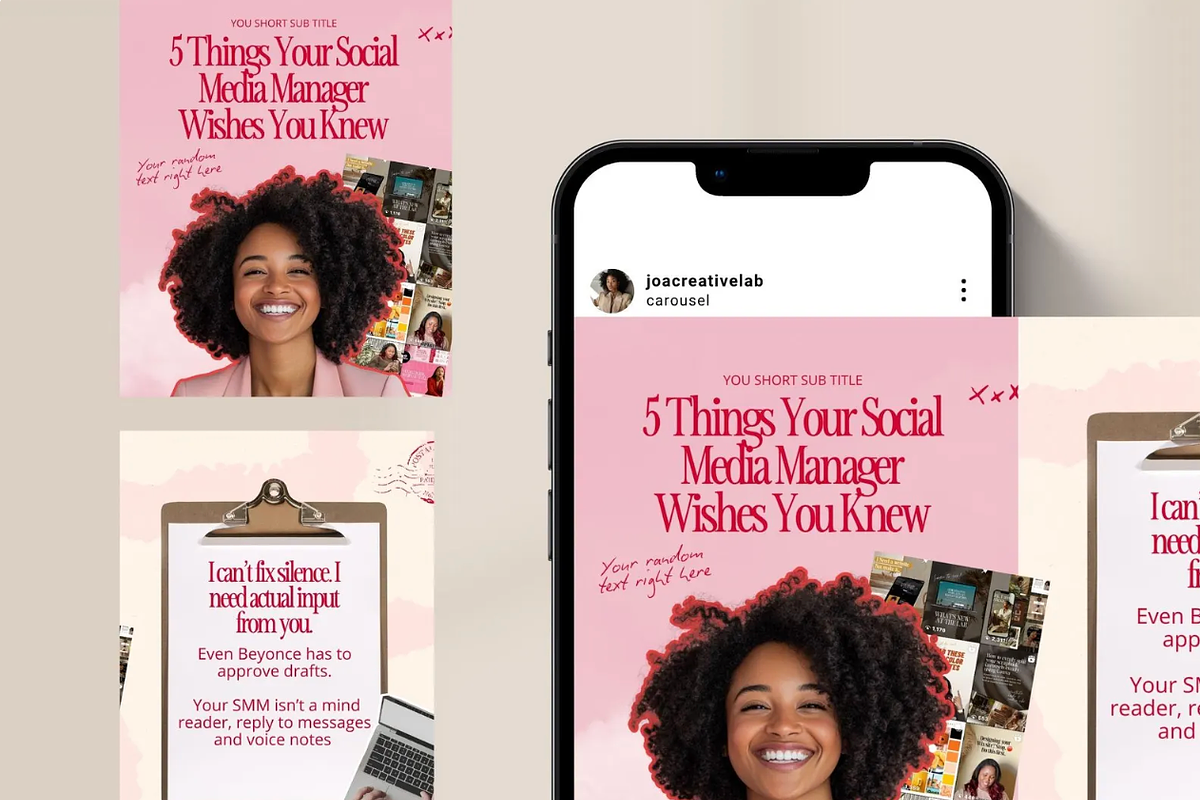 Pink & Red Carousel IG Templates preview 4