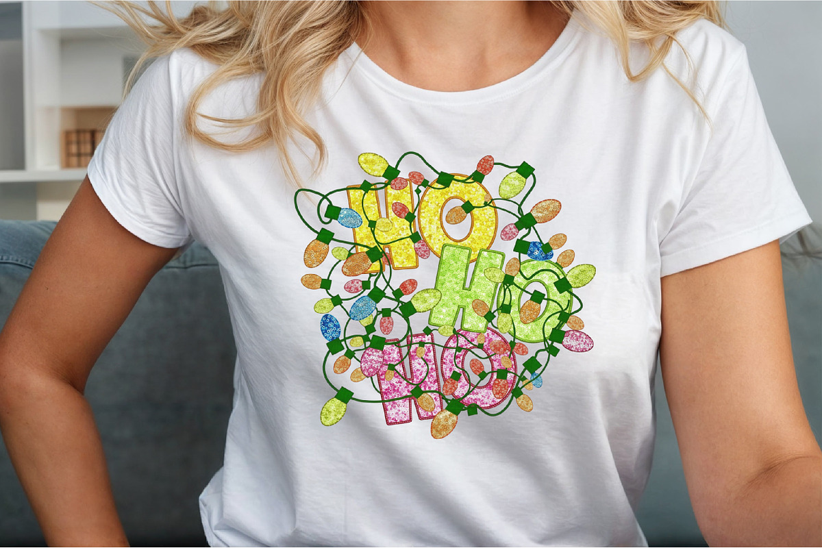 Ho Ho Ho With Christmas Lights PNG, an Illustration by Sublimation Artist (Photo 3 of 9)
