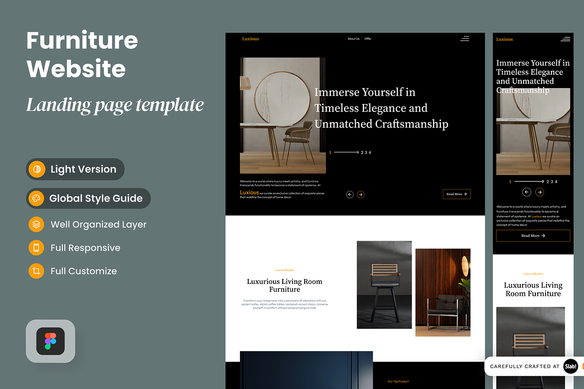 Premium Furniture Landing Page, a Landing Page Template by SLAB! Design (Photo 1 of 4)