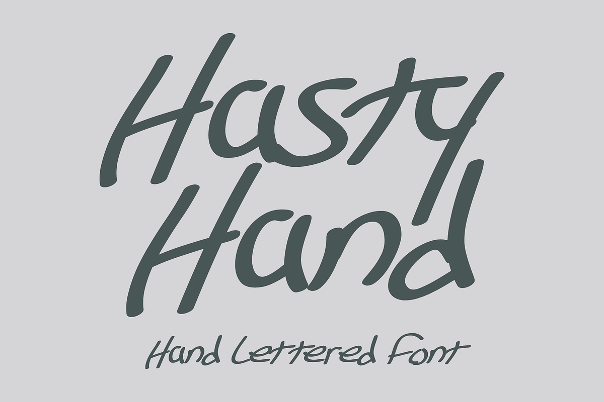 Hasty Hand - Hand Lettered Font, a Script Font by GG Design (Photo 1 of 10)