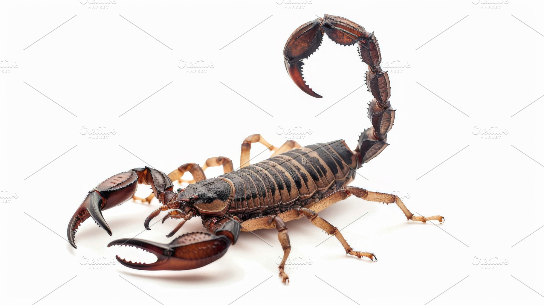 Scorpion on a white background, an Animal Photo by Handmadefont