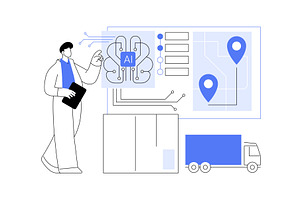 AI in Logistics abstract concept, a Technology Illustration by Visual Generation