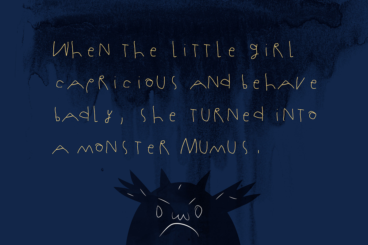 Sloppy childish font written by hand, a Script Font by VyacheslavKolb (Photo 4 of 5)