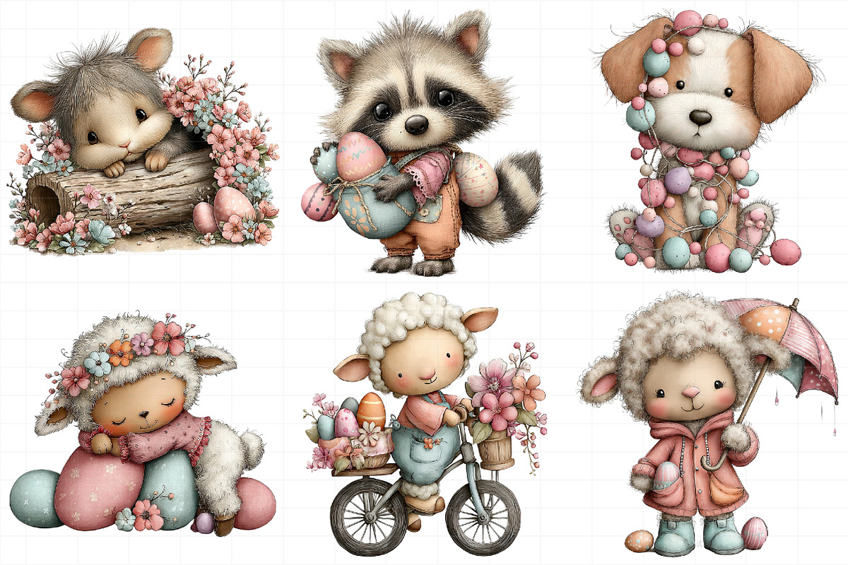 Whimsical Easter Animals Clipart, an Illustration by Daily.Designs (Photo 4 of 8)