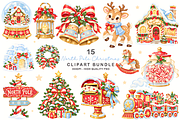 North Pole Christmas Clipart Bundle, a Seasonal Illustration by HueNestify (Thumbnail 1 of 3)