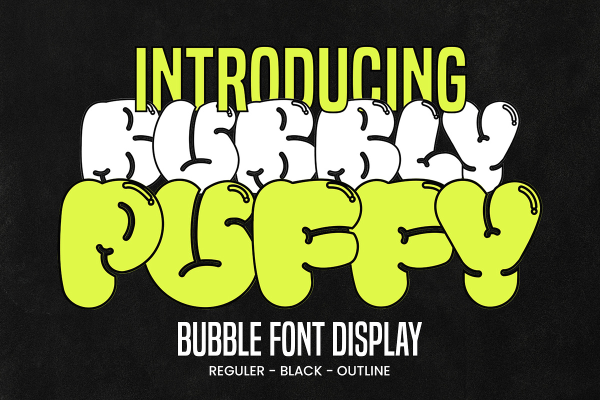 Bubbly Puffy - Bubble Font Display