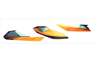 Motorboat modern vehicle set, a Transportation Illustration by art PVP - market