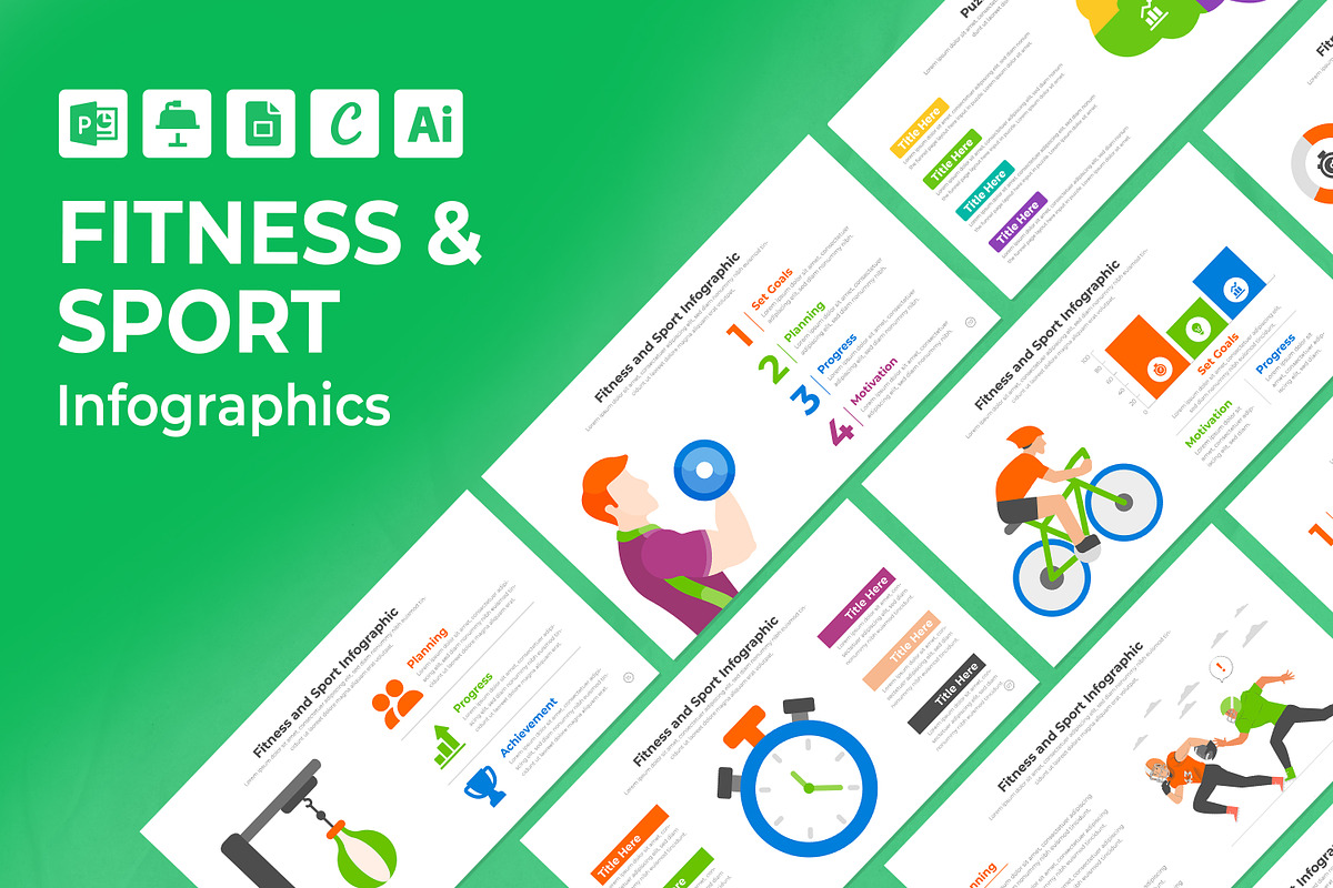 Fitness & Sport Infographic Template, a Presentation Template by Mighty-Slide (Photo 1 of 7)