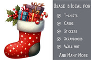 Happy Holidays Christmas Clipart PNG, an Illustration by Pixels.Craft (Thumbnail 3 of 6)