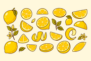 Lemon Element Set, a Food Illustration by Laimmilka (Thumbnail 2 of 3)