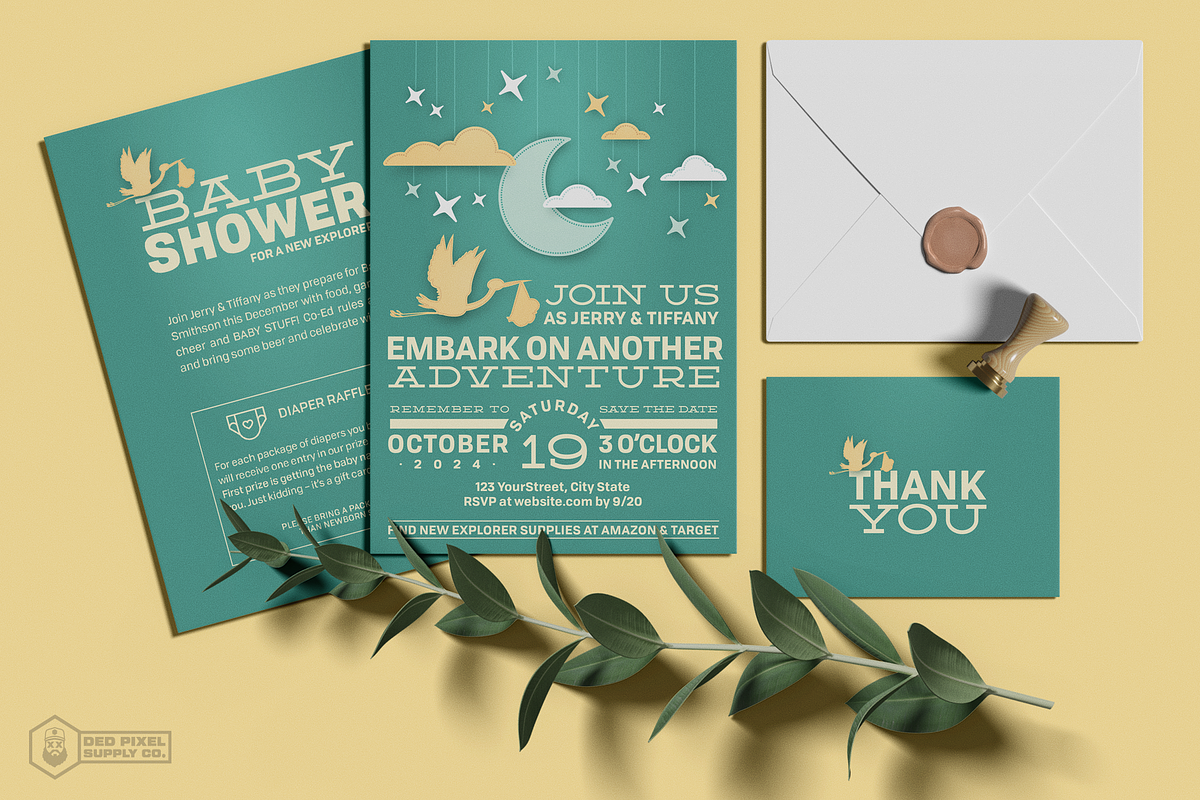 Baby Shower Invite - New Adventure, a Flyer Template by dedpixel supply co. (Photo 1 of 2)