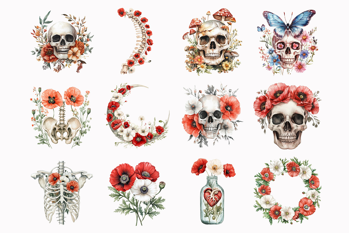 Watercolor Floral Anatomy Clipart, a Seasonal Illustration by Design Market (Photo 2 of 5)
