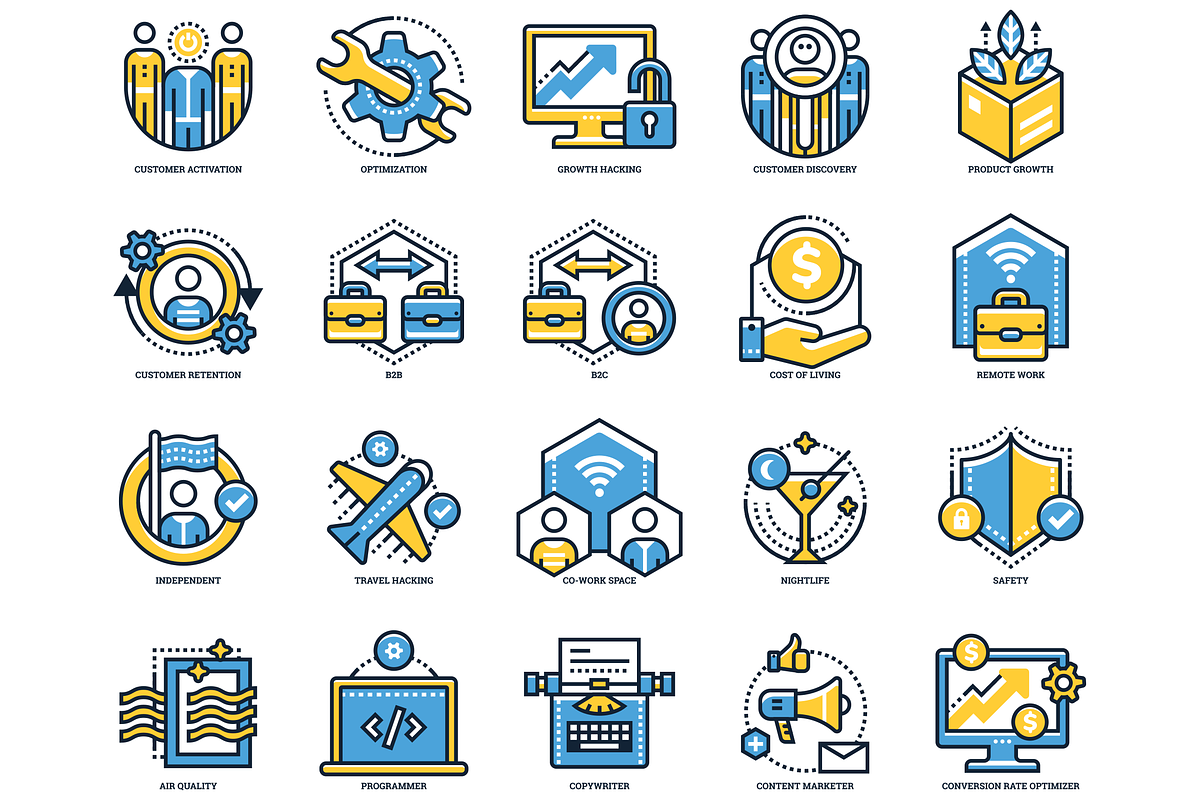 85 Digital Nomad Icons, an Outline Icon by Flat Icons (Photo 3 of 9)