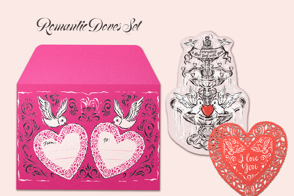 Valentine's Cards Die-Cut Shapes, a Seasonal Illustration by HannaSymo (Photo 12 of 13)