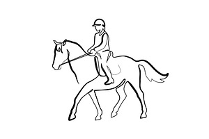 Horse And Rider On Horseback Logo