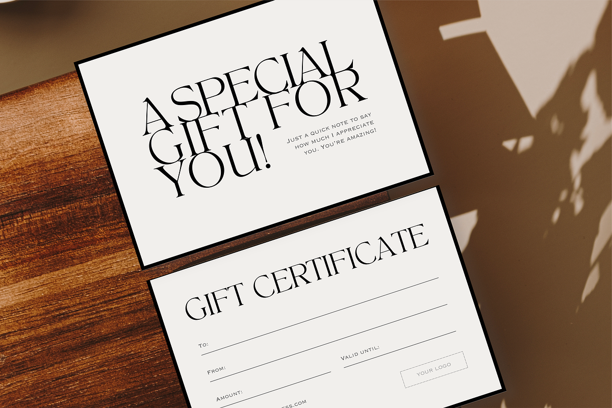 Minimal Gift Certificate Template, a Card Template by LePosey Studio (Photo 1 of 5)