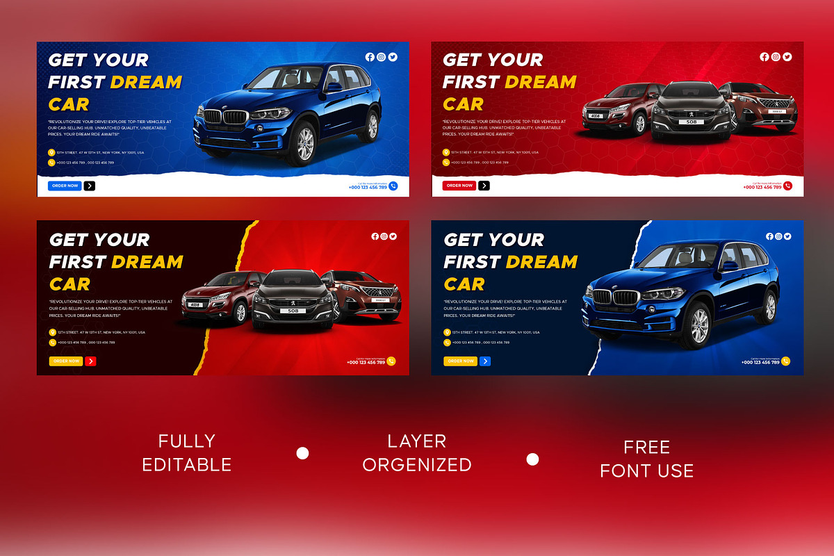 Web banner and Facebook cover, a Marketing Template by Motaleb Hossain