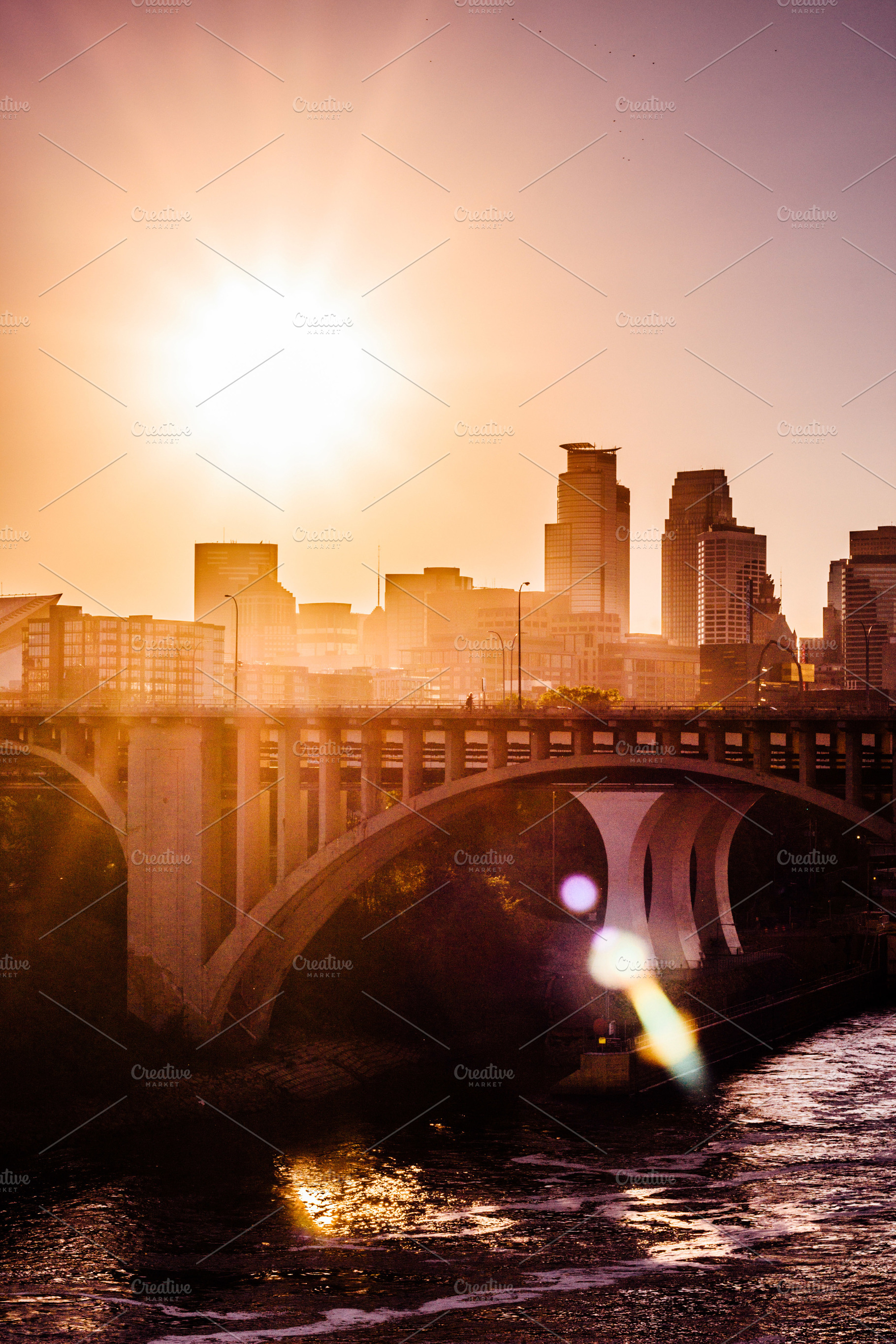 Sunset Cityscape Minneapolis, an Architecture Photo by Made by T