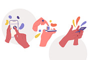 Human hands holding smartphones, a Person Illustration by GreenSky (Thumbnail 2 of 4)