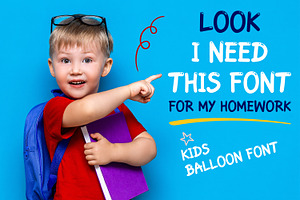 Kids Balloon Font, a Script Font by OWPictures