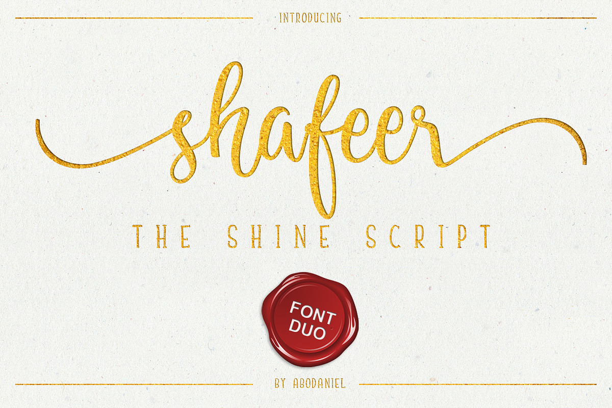 Shafeer, a Script Font by Abo Daniel Studio (Photo 1 of 15)