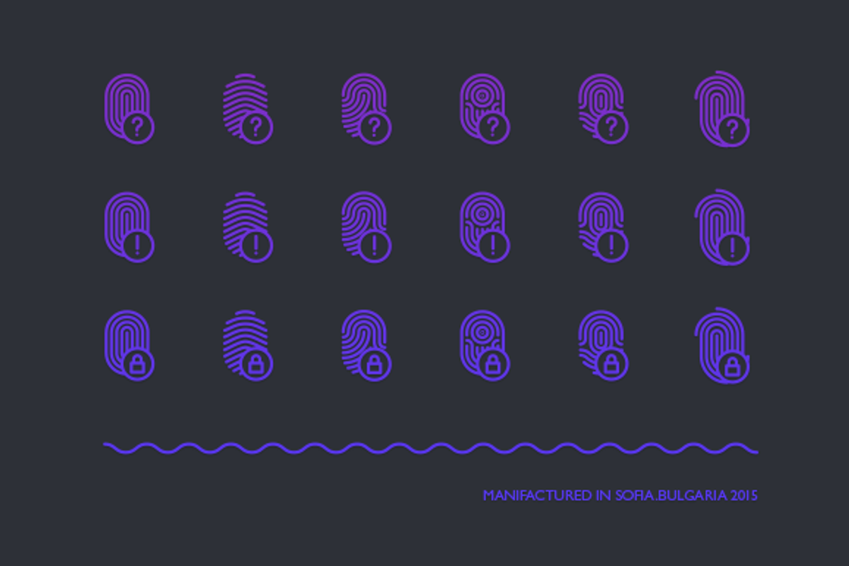 Fingerprint Icons Set, an Outline Icon by Ema Dimitrova (Photo 3 of 3)
