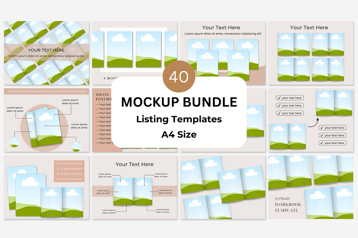 Magazine Mockup Listing Templates A4, a Books & Magazine Mockup by NoemieDesigns (Photo 1 of 8)