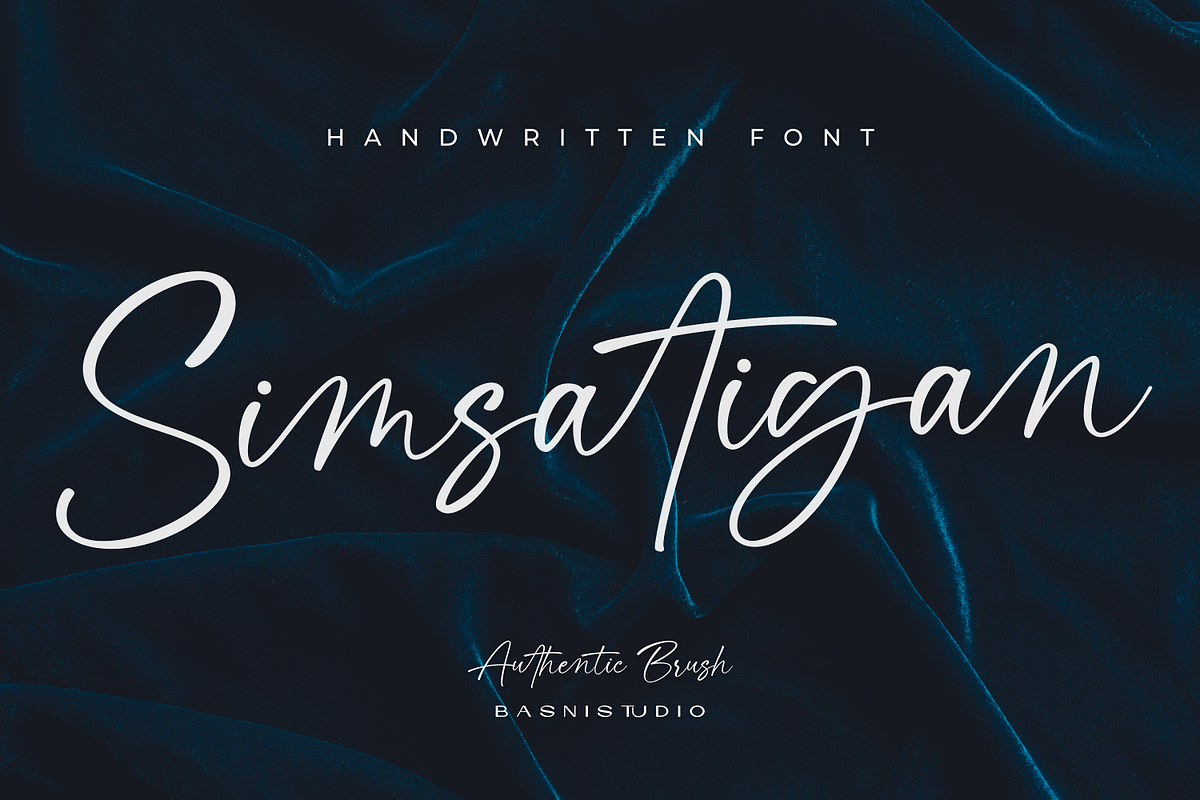 Simsatigan – Casual Handwritten Font, a Handwritten Font by Basnistudio (Photo 1 of 14)