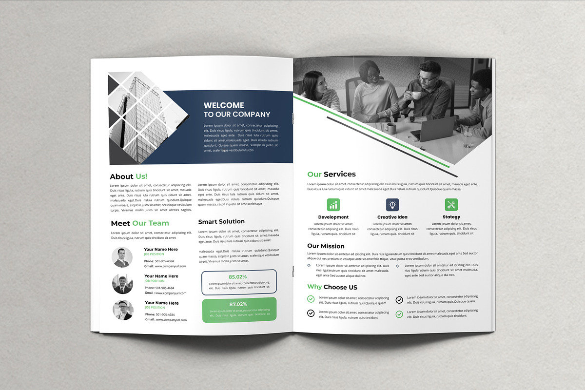 Company Brochure Bifold Template, a Brochure Template by SamiSimply7 (Photo 2 of 3)