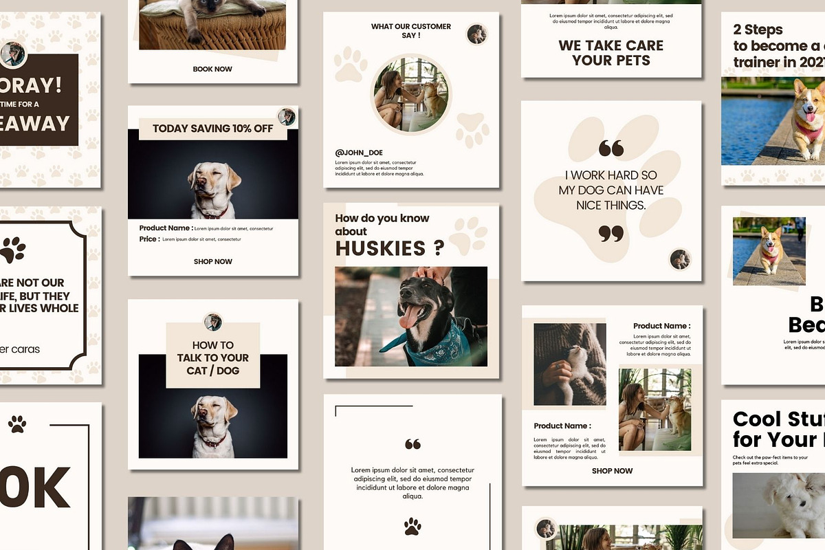 Pet Shop Social Media Post Templates, a Social Media Template by BoontenStudio (Photo 4 of 7)