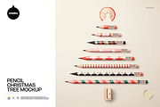 Pencil Christmas Tree Mockup, a Pens & Pencil Mockup by creatsy5 (Thumbnail 1 of 6)