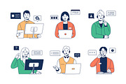 Call center, helpdesk operators set, a Person Illustration by PaperTrident (Thumbnail 1 of 2)