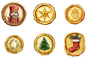 Christmas Golden Wax Seal Sublimatio, an Illustration by DreamArtGraphic (Thumbnail 2 of 5)