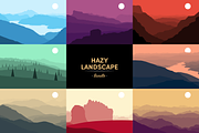 Vector Hazy Landscapes Bundle, an Illustration by BenDesigner (Thumbnail 1 of 9)