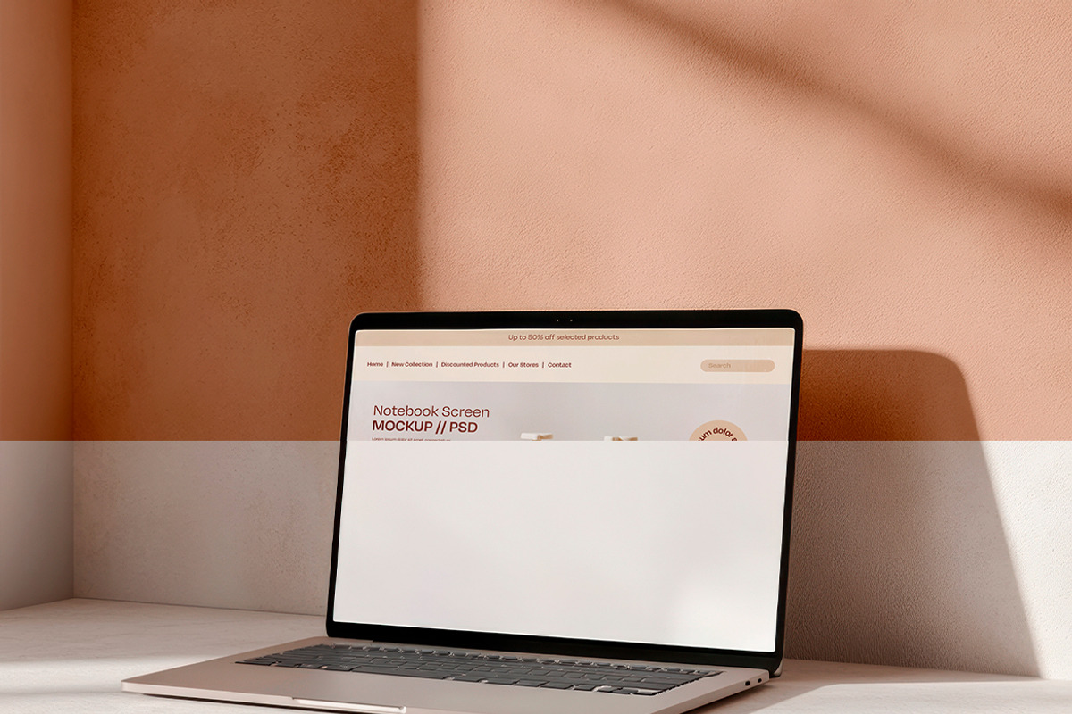 Laptop Screen Mockup with Warm Natur, a Wearable Device Mockup by Mego-studio (Photo 3 of 4)