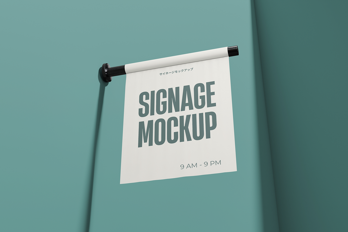 Flag Sign Store Mockup, an Advertising Mockup by DSNA Mockup (Photo 3 of 5)