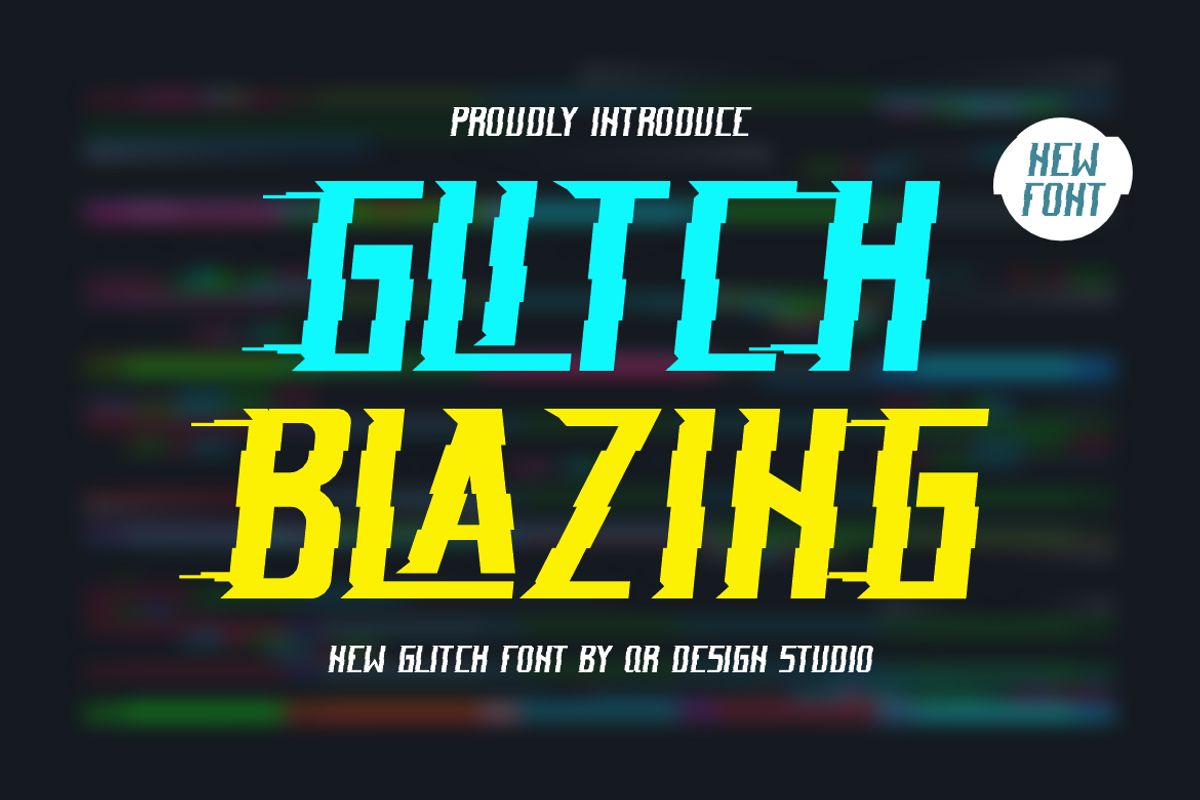 Glitch Blazing Font, a Blackletter Font by QR Design Studio (Photo 1 of 8)