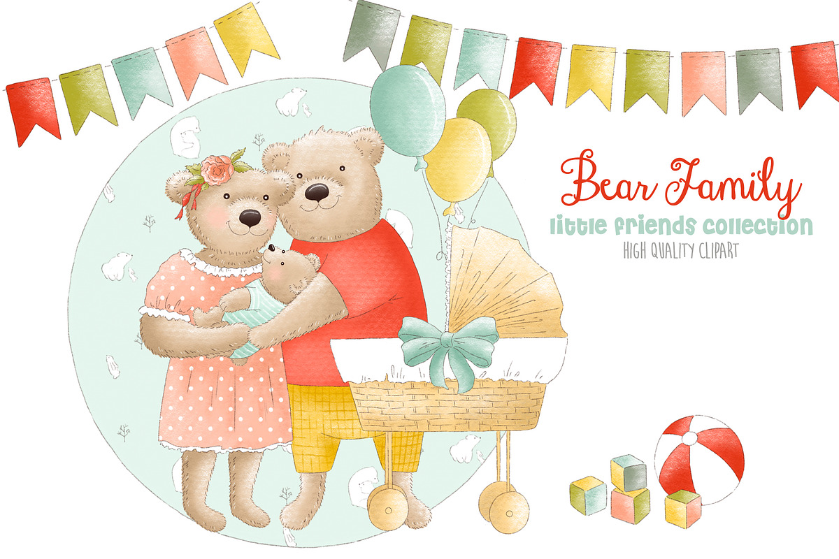 Bear mother and father clipart, an Animal Illustration by Magic Story Studio (Photo 1 of 4)