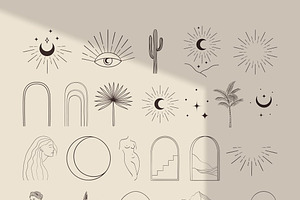 Bohemian Modern Arch Logo Elements., an Object Graphic by Olya Creative