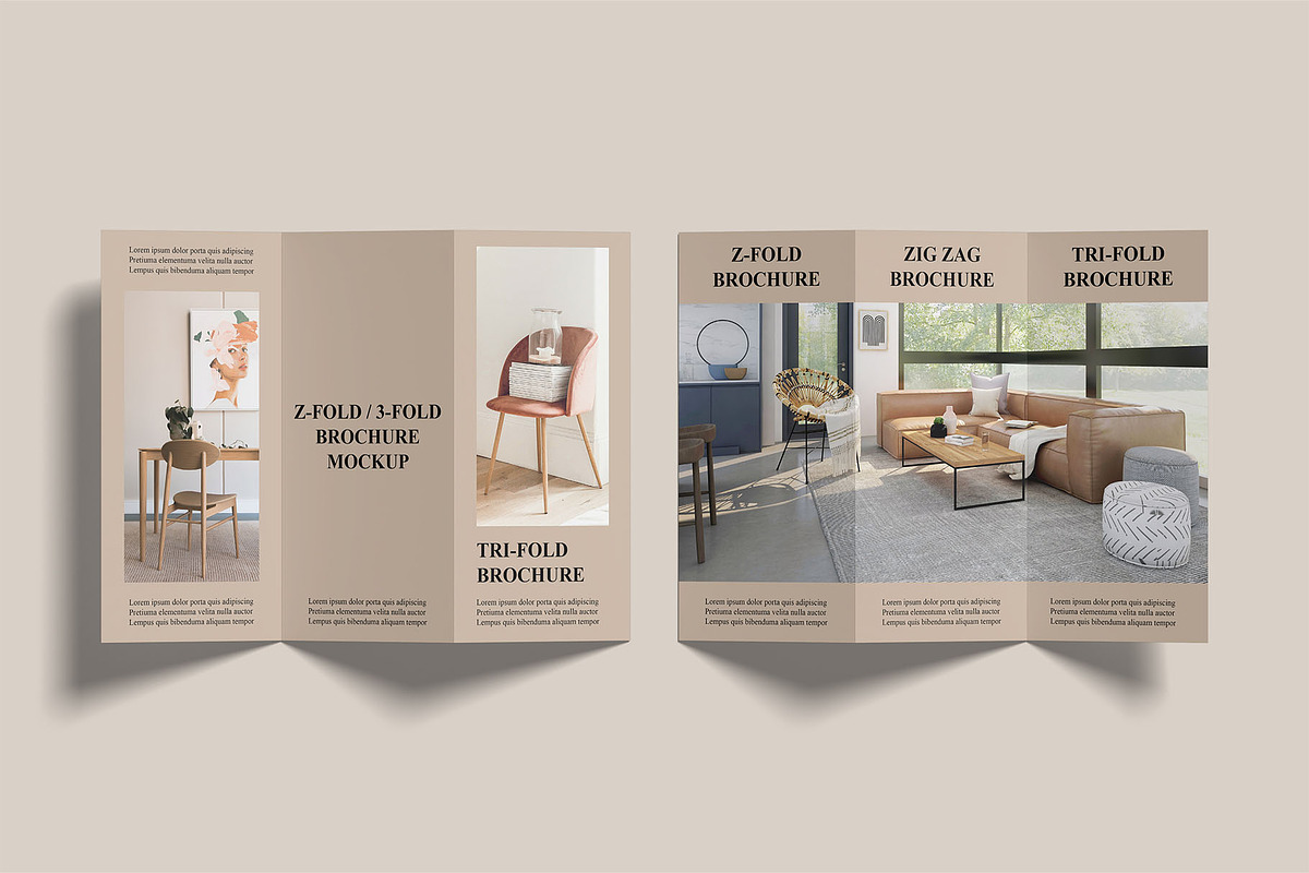 A4 Trifold Brochure Mockups | Z-Fold, an Advertising Mockup by Compositing Studio (Photo 15 of 20)