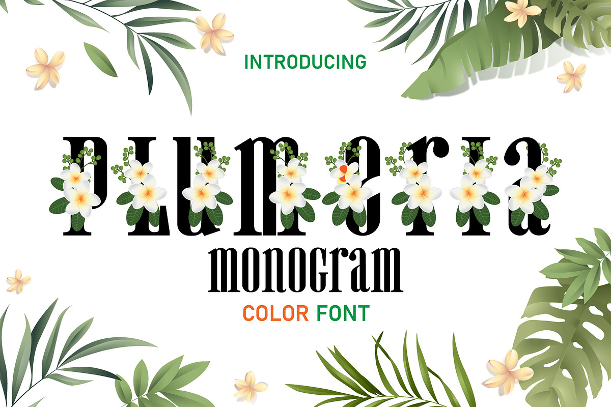 Plumeria Monogram Color Fonts, a Serif Font by Fox7 By Rattana (Photo 1 of 8)