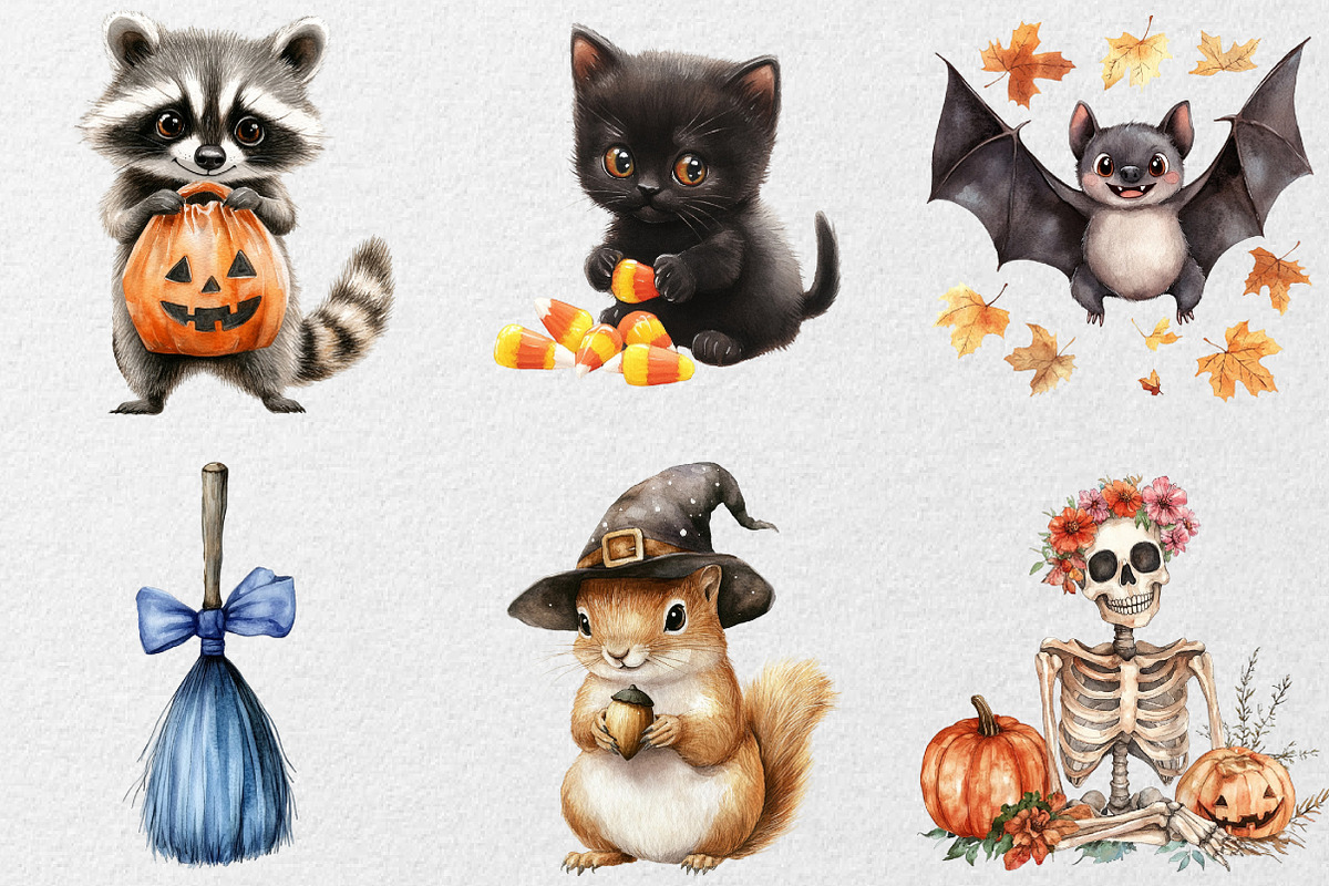 Adorable Halloween Fall Clipart, an Illustration by DreamCafeArt (Photo 7 of 7)