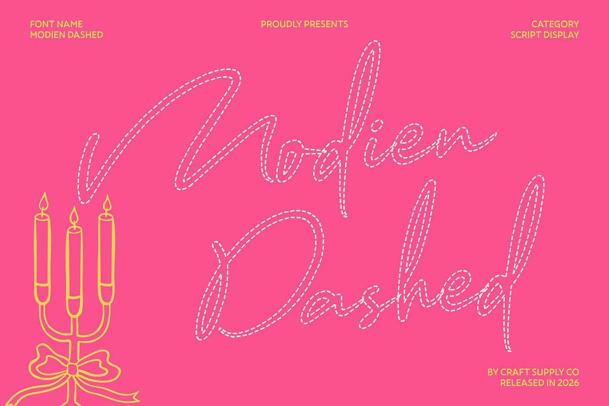 Modien Dashed, a Script Font by Craft Supply Co. (Photo 1 of 8)