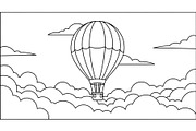 Hot Air Balloon Cloud Line Art bundl, an Illustration by Designer_Momina (Thumbnail 28 of 51)